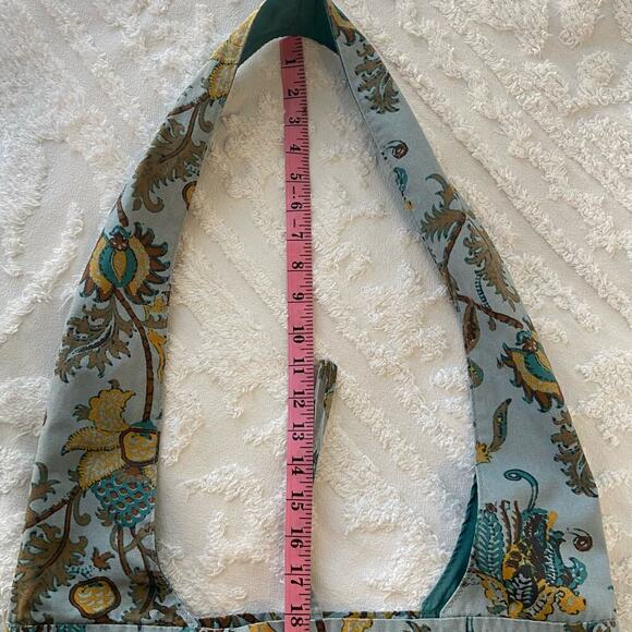 BOHEMIAN Bucket Tote Bag Crossbody Paisley Vines Blue/Yellow Folk Hippie Granola - Picture 10 of 10